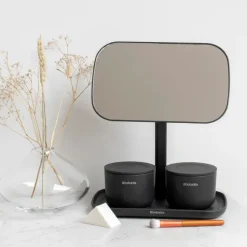 ReNew Espejo con bandeja de almacenaje, gris oscuro