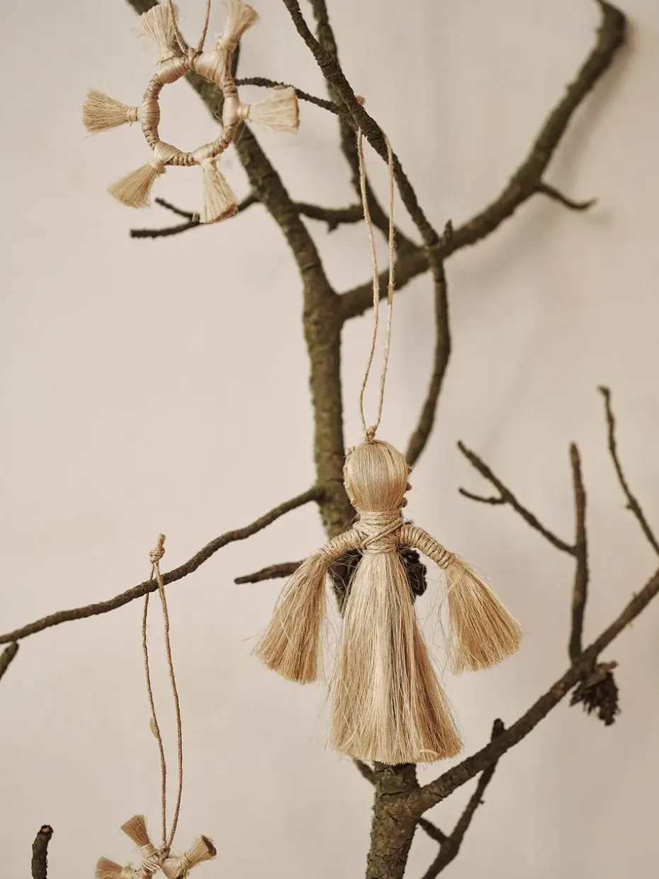 Set de 3 adornos para árbol de navidad Ferm Living Jute Stars, Natural