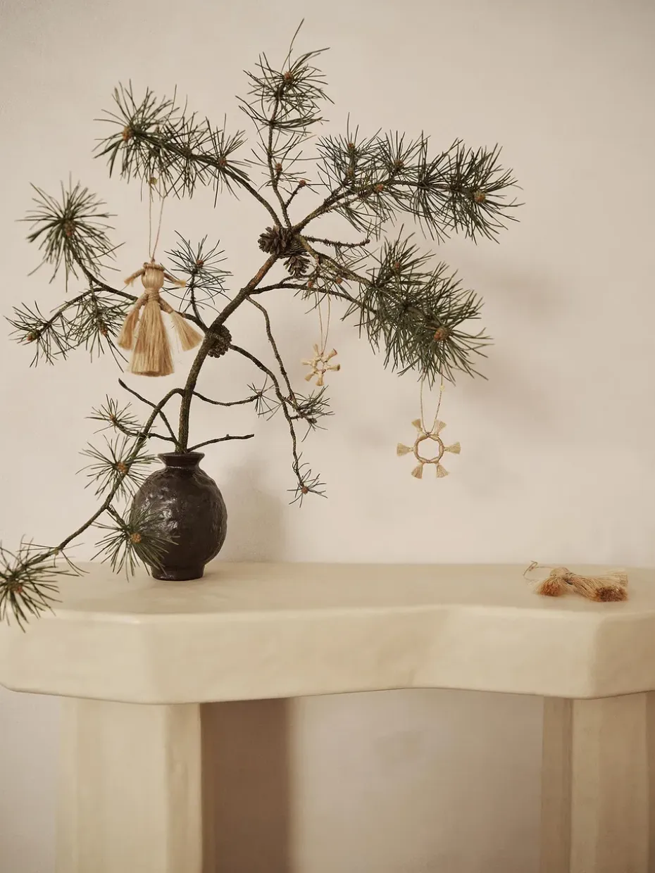 Set de 3 adornos para árbol de navidad Ferm Living Jute Stars, Natural