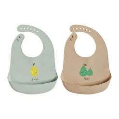 Set de 2 baberos Yummy, Minty-camel