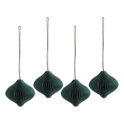 Set de 4 bolas de Navidad Onion, Verde musgo