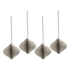 Set de 4 bolas de Navidad Onion, Beige