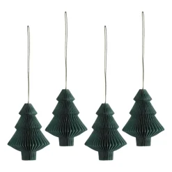 Set de 4 bolas de Navidad Tree, Verde musgo