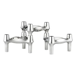 Set de 3 candelabros STOFF Nagel BMF, cromo
