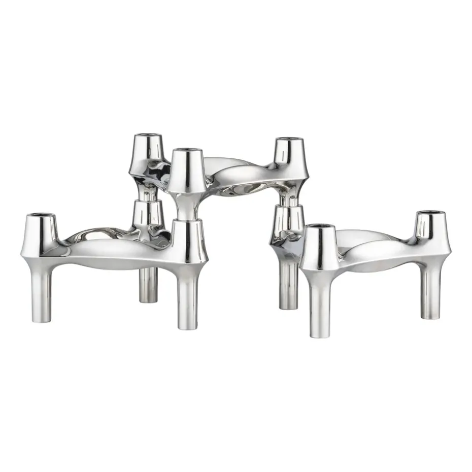 Set de 3 candelabros STOFF Nagel BMF, cromo