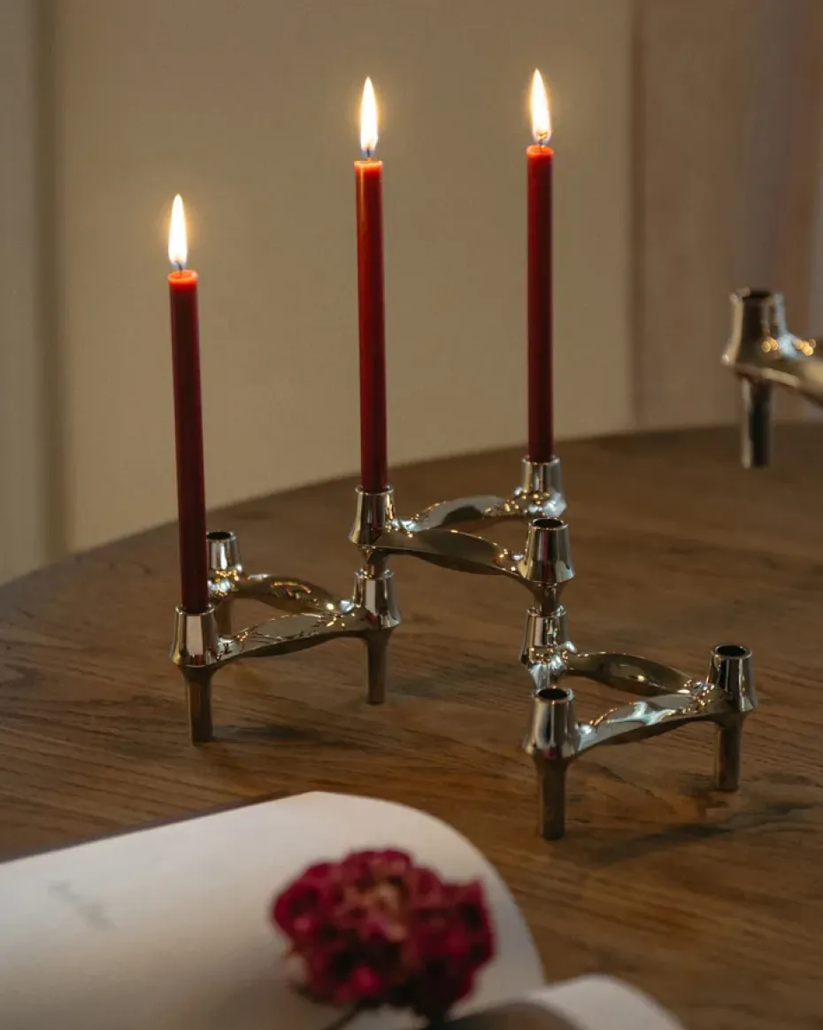 Set de 3 candelabros STOFF Nagel BMF, cromo