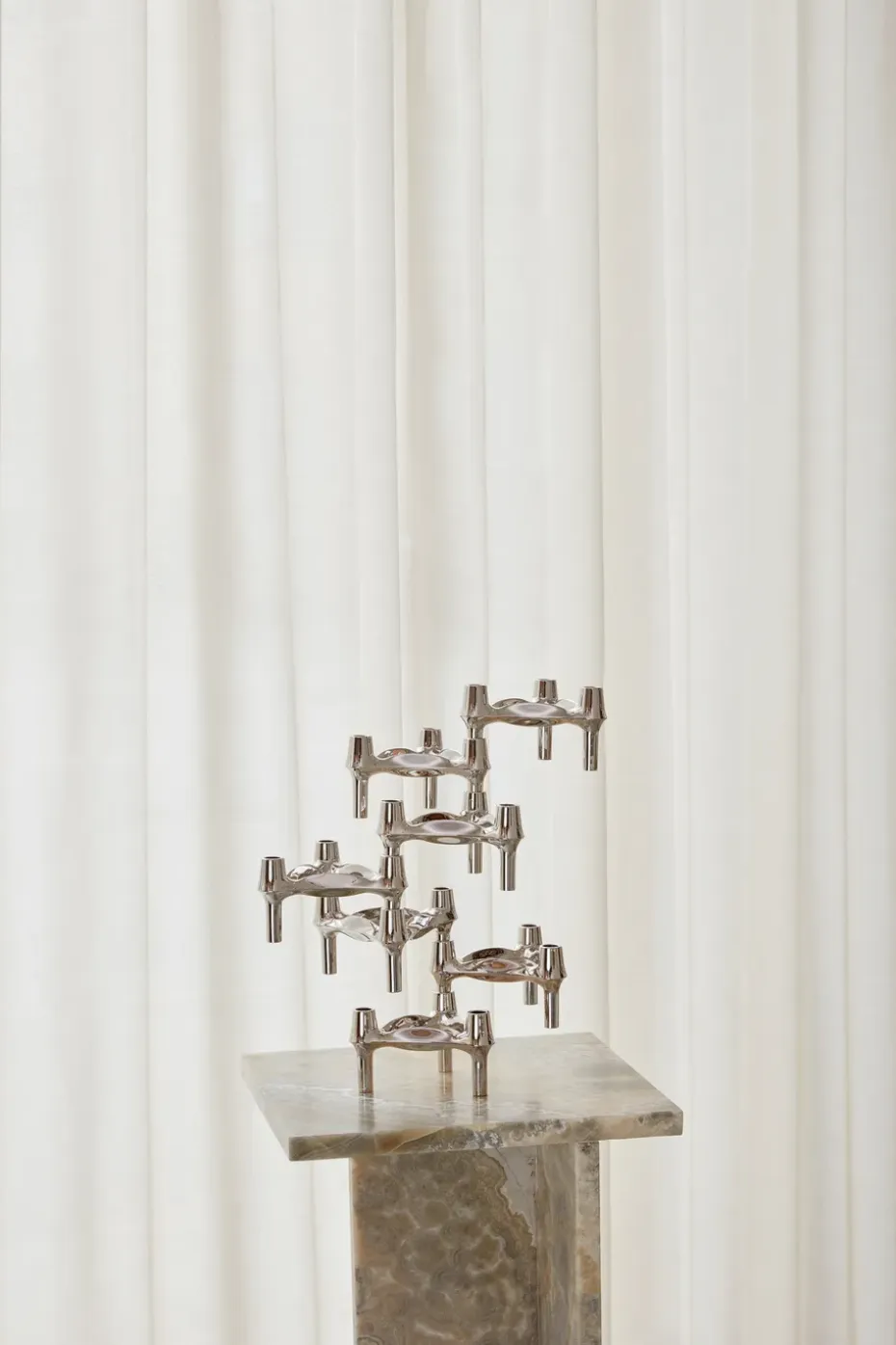 Set de 3 candelabros STOFF Nagel BMF, cromo