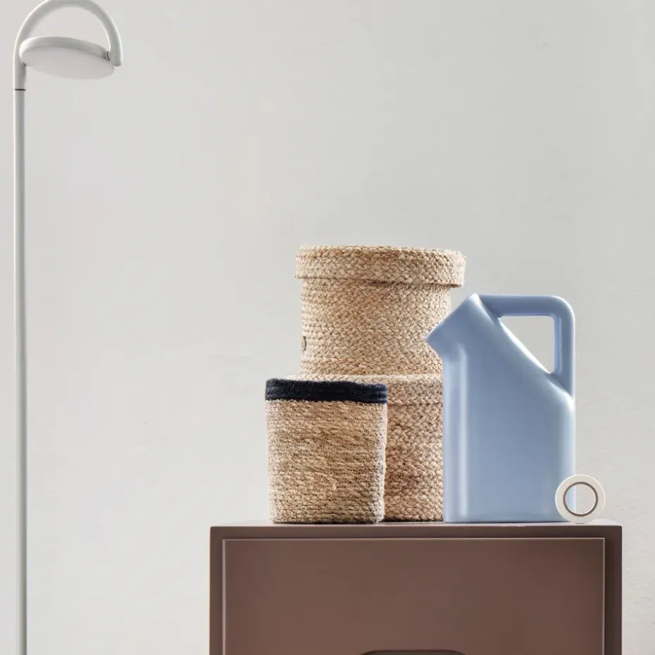 Set de 3 cestas Emil small, natural-negro