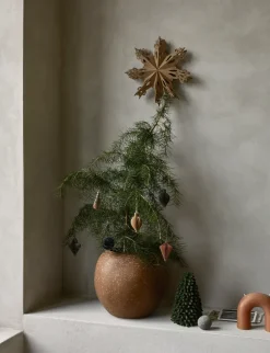 Set de 6 colgantes de navidad Christmas mix, Indian tan