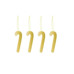 Set de 4 colgantes de navidad Cooee latón, Candy cane