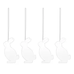 Set de 4 colgantes de pascua Easter Deco liebre, White