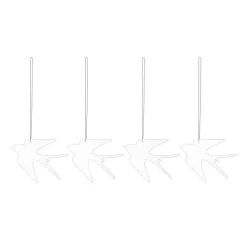 Set de 4 colgantes de pascuaEaster Deco pájaro, White