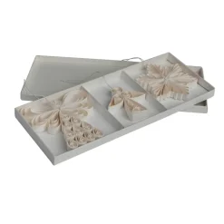 Set de 3 colgantes navideños Angel mezcla, Blanco