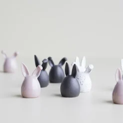 Set de 3 conejos de pascua Triplets, White dot