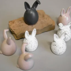 Set de 3 conejos de pascua Triplets, White dot