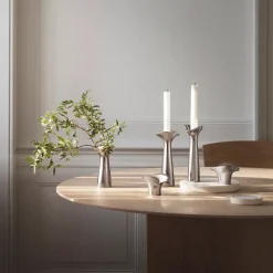 Set de 2 portavelas Bloom Botanica, acero inoxidable