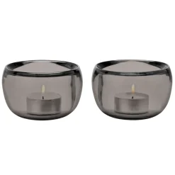 Set de 2 portavelas Ora, Smoke