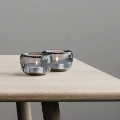 Set de 2 portavelas Ora, Smoke