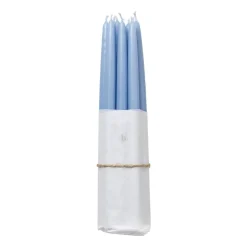 Set de 10 velas antiguas Broste Copenhagen, Plein air light blue