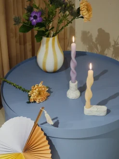 Set de 2 velas en espiral Twist twisted candles 23 cm, Orchid light purple