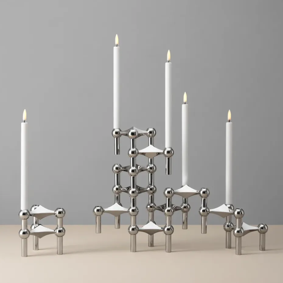 Set de 2 Velas LED STOFF Uyuni Lighting, blanco