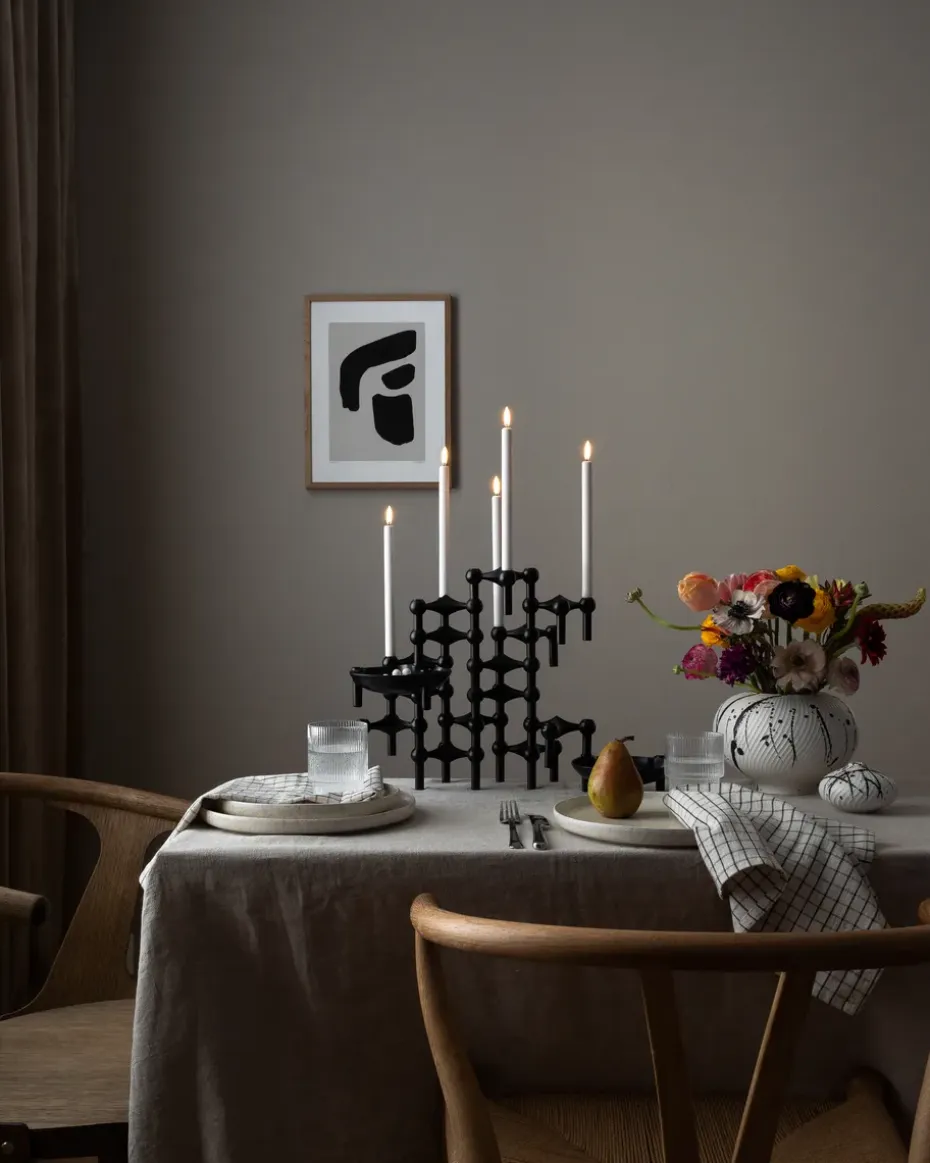 Set de 2 Velas LED STOFF Uyuni Lighting, blanco