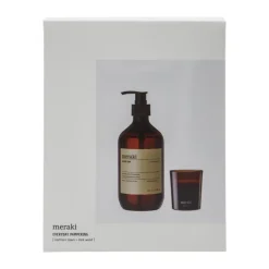 Set de regalo Meraki jabón de manos y vela perfumada, Northern dawn + dark wood