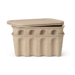 Setd e 2 cajas de almacenaje Ferm Caja papel pequeñas, marrón