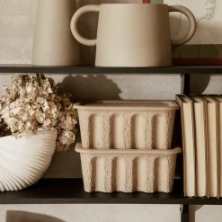 Setd e 2 cajas de almacenaje Ferm Caja papel pequeñas, marrón