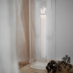 Soporte de cristal para vela alargada 29 cm Ernst, Klar