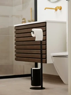 Soporte de papel higiénico de pie Rim, Black