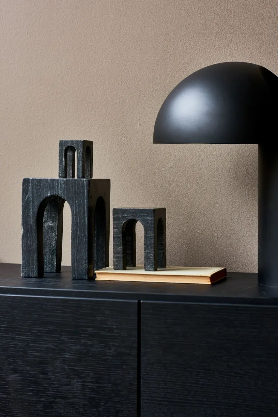 Sujetalibros Arkis 3 piezas, negro