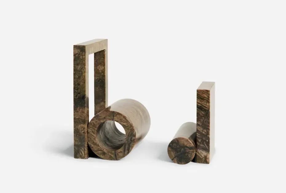 Sujetalibros Booknd mármol, Marrón