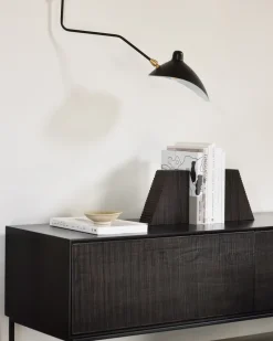 Sujetalibros Grooves, 2-packkkk, Mahogany dark brown