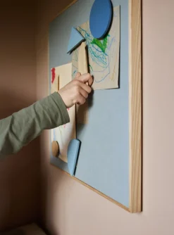 Tablero de notas + 3 imanes, Azul