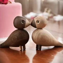 Tortolitos de madera, set de 2, roble