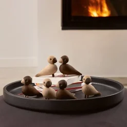 Tortolitos de madera, set de 2, roble