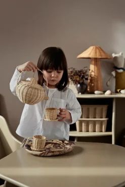 Vajilla de té Rattan 3 piezas, Natural