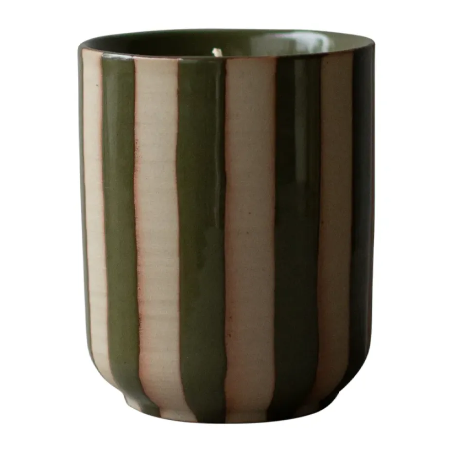Vela aromática Burn 60 h, Stripe green