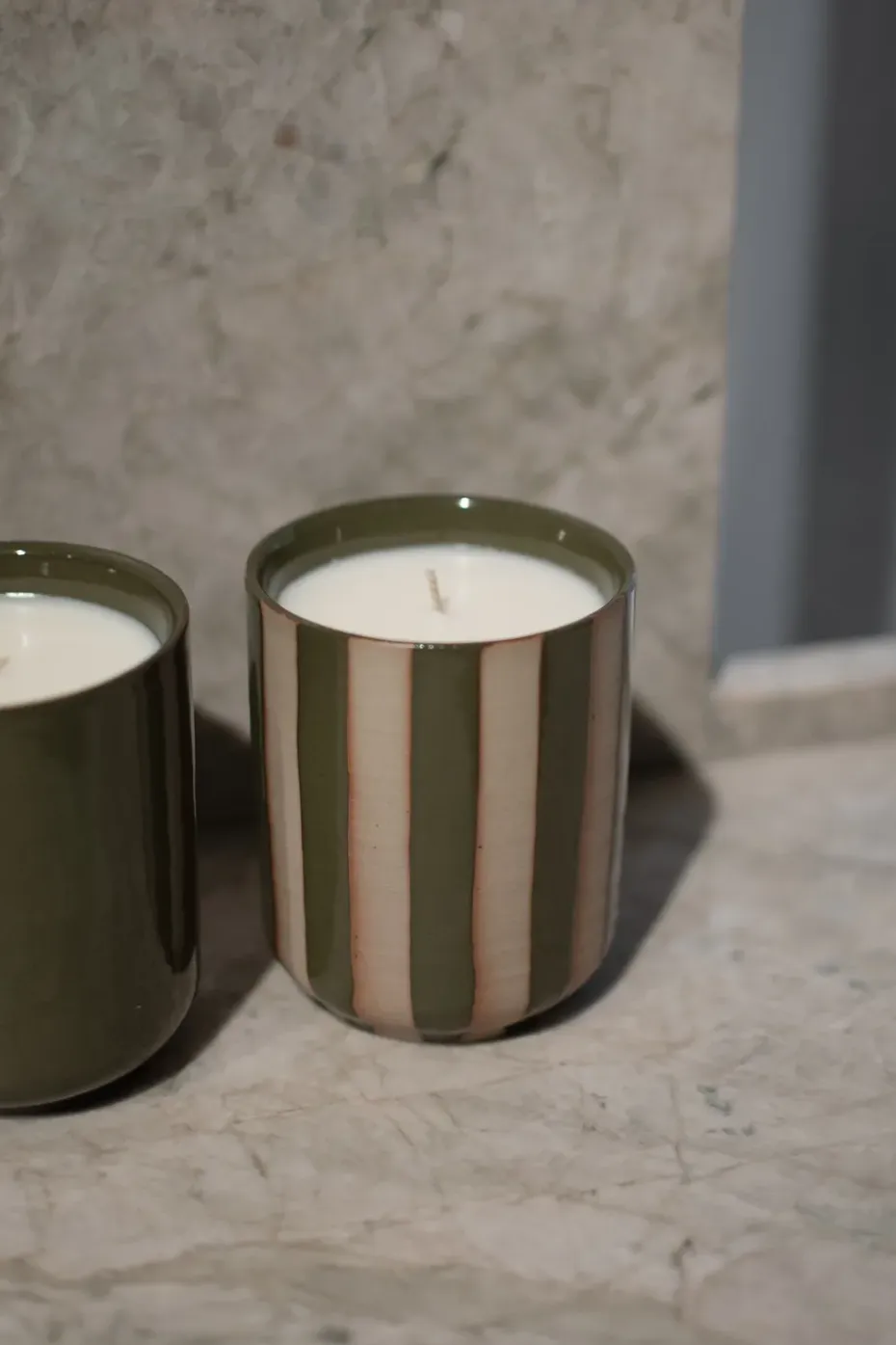 Vela aromática Burn 60 h, Stripe green