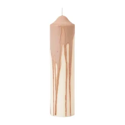 Vela cilíndrica Dryp, Beige, 20 cm