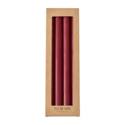 Vela de cera Tell Me More dinner 28 cm 4-pack, Rojo oscuro