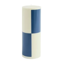 Vela gruesa Column Candle large 25 cm, Milky green-dark blue