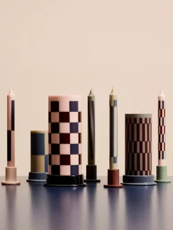 Vela gruesa Column Candle large 25 cm, Milky green-dark blue