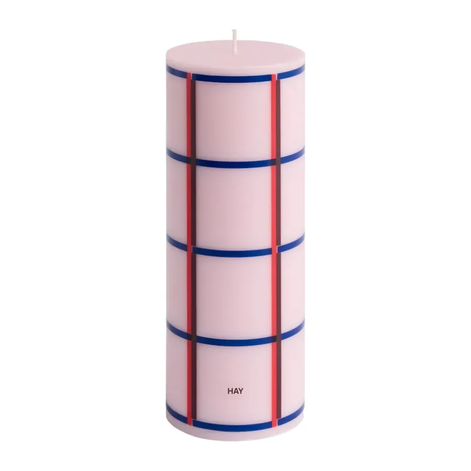 Vela gruesa Column Candle medium 20 cm, Light pink-red-bordeaux-dark blue