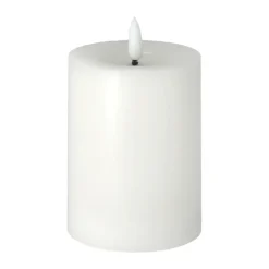 Vela gruesa LED Bright Melt 12,5 cm, blanco