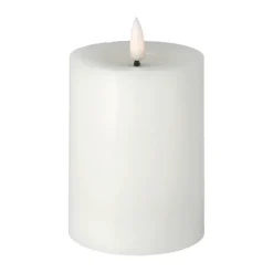 Vela gruesa LED Bright Melt 12,5 cm, blanco