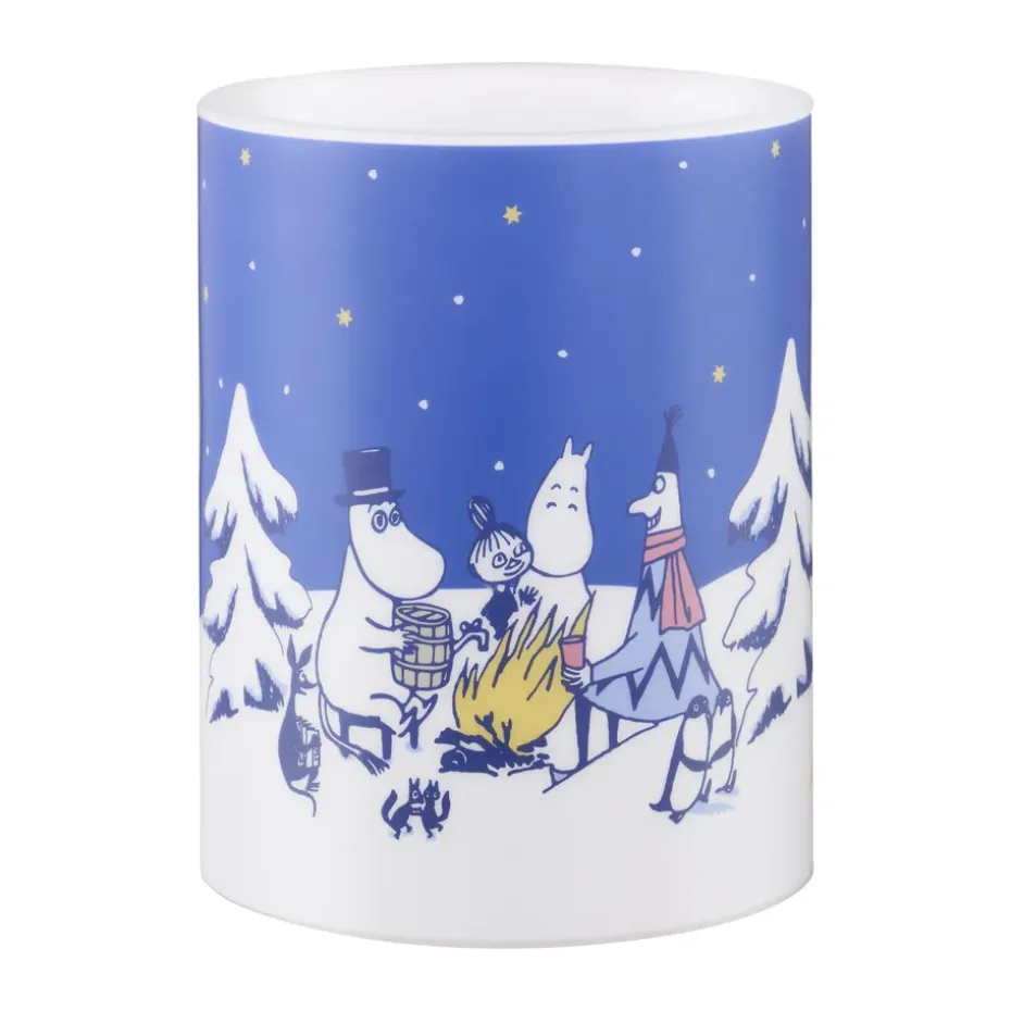 Vela gruesa LED Moomin 12,5 cm, Noche estrellada