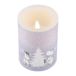 Vela gruesa LED Moomin 10 cm, Nevada