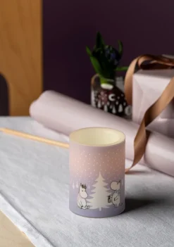 Vela gruesa LED Moomin 10 cm, Nevada